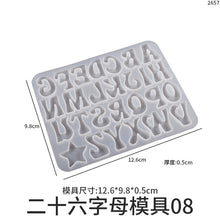 Load image into Gallery viewer, Upper and Lower Case English Alphanumeric Pendant Mold