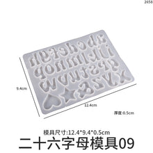 Load image into Gallery viewer, Upper and Lower Case English Alphanumeric Pendant Mold
