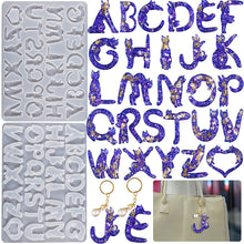 Load image into Gallery viewer, Cat-shaped English 26 Letter Keychain Mold