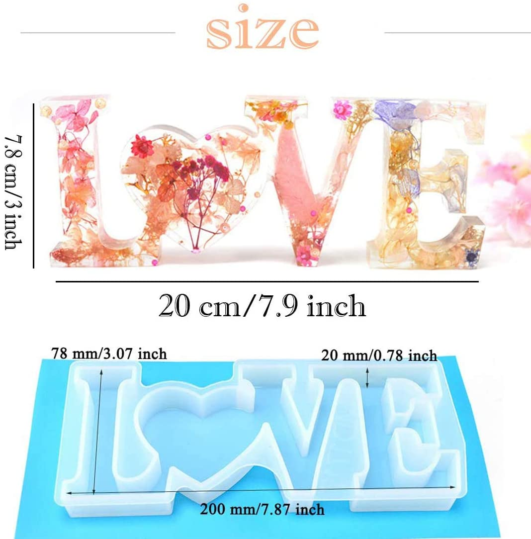 Diy Letter Decor Alphabet Mold Silicone Resin Letter Molds Love Live Laugh  Signs Epoxy Resin Molds Diy Table Home Decor