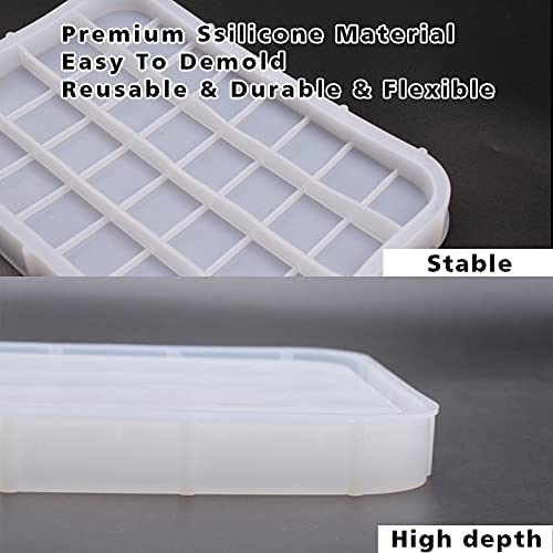 ResinWorld Rolling Tray Mold for Resin, Large Deep Tray Silicone Mold with  Sides, Epoxy Resin Rectangle Tray Molds DIY Home Decoration