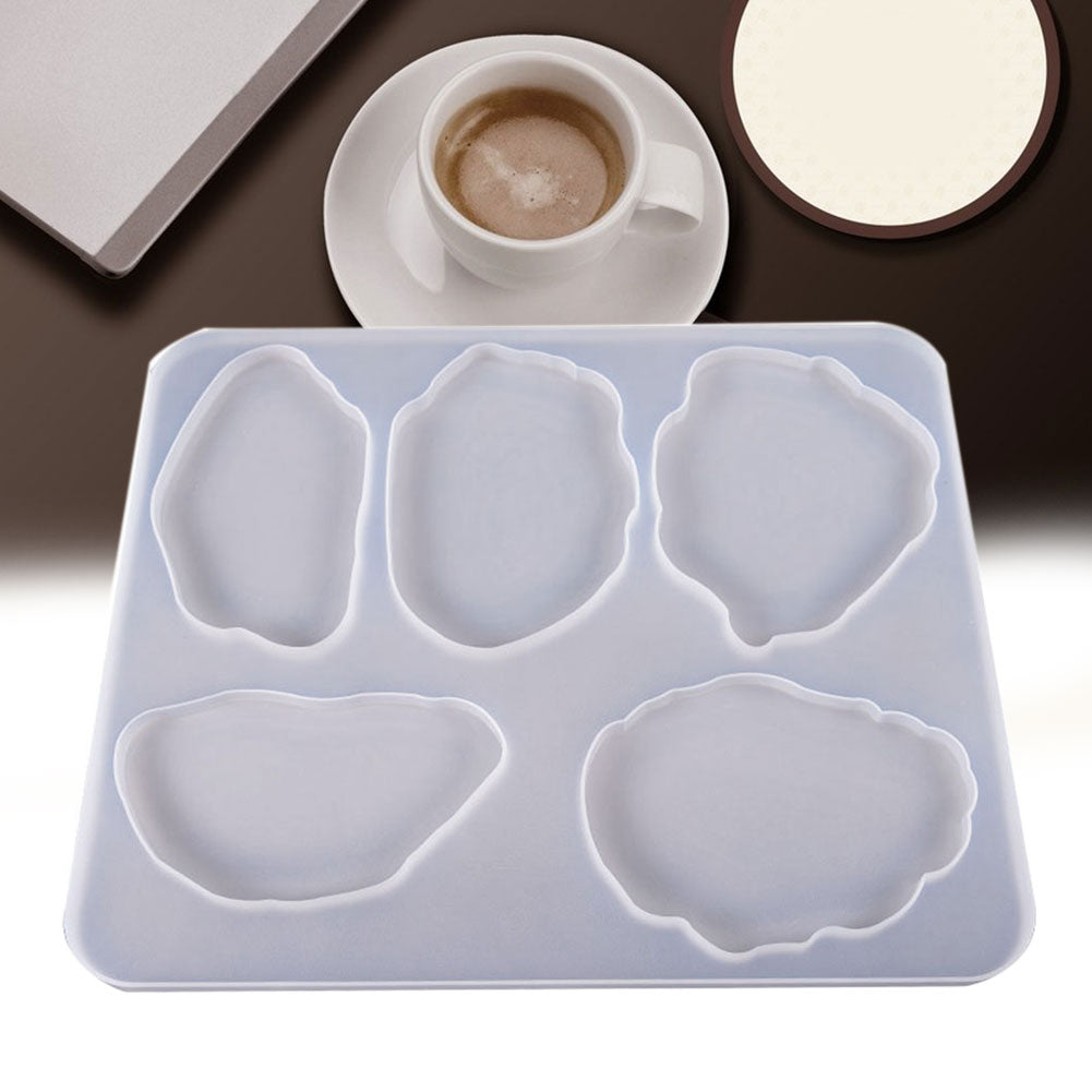 Irregular Wavy Edge Silicone Coaster Mold-silicone Mold for Resin Tray  Making-5 Styles Cup Mat Resin Molds-silicon Jewelry Tray Mold 