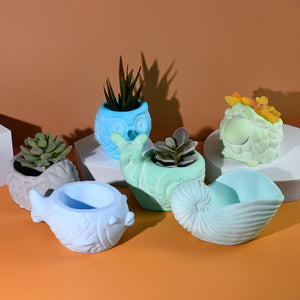 Animal Gypsum Succulent Flower Pots Silicone Mold