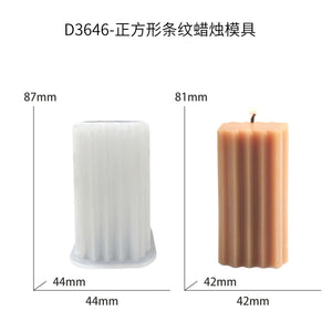 Cylindrical Striped Candle Mold