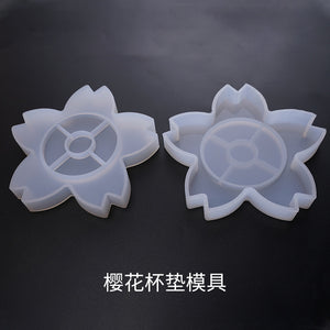 Heart shaped Cherry Blossom Coaster Mold