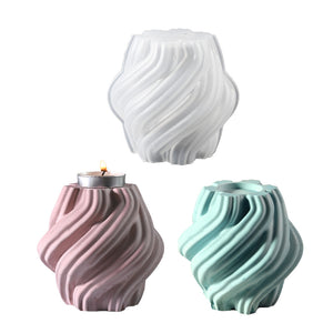 Rotating Twisted Candle Holder Silicone Mold
