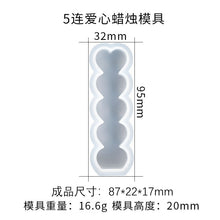Load image into Gallery viewer, 5 Love Candles Silicone Mold
