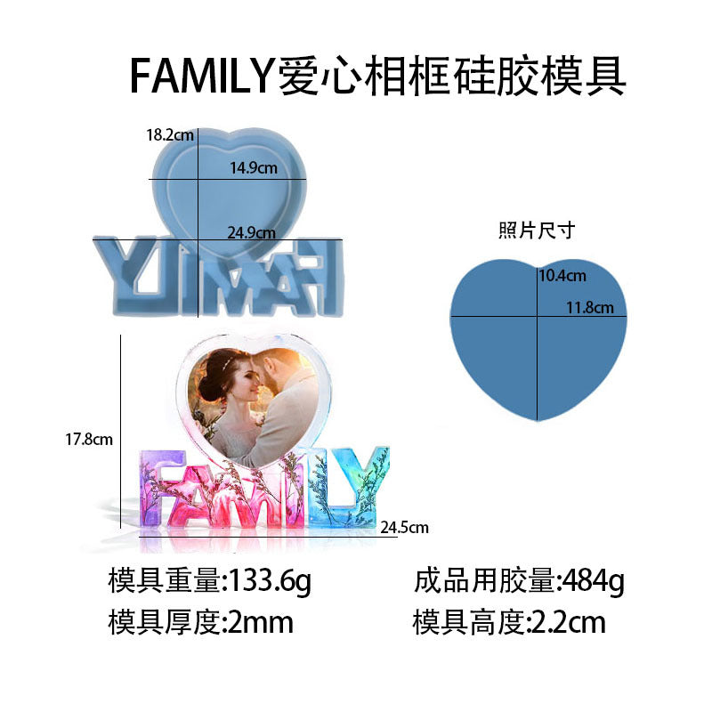 Love Home Family Photo Frame Mold