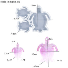 Load image into Gallery viewer, Turtle Pendant with Hole Keychain Silicone Mold

