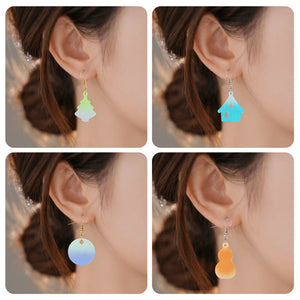 Pendant Snowman House Christmas Tree Earrings Silicone Mold