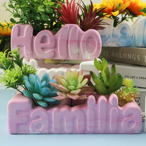 Hello and Familia Flower Pot Mold