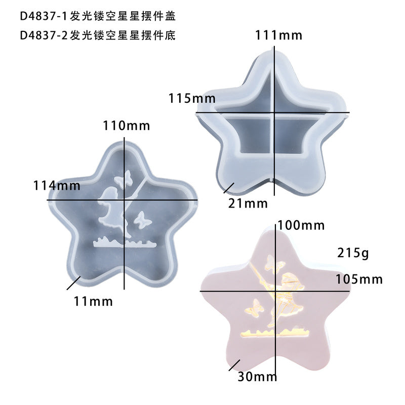Luminous Hollow Star Storage Box Silicone Mold