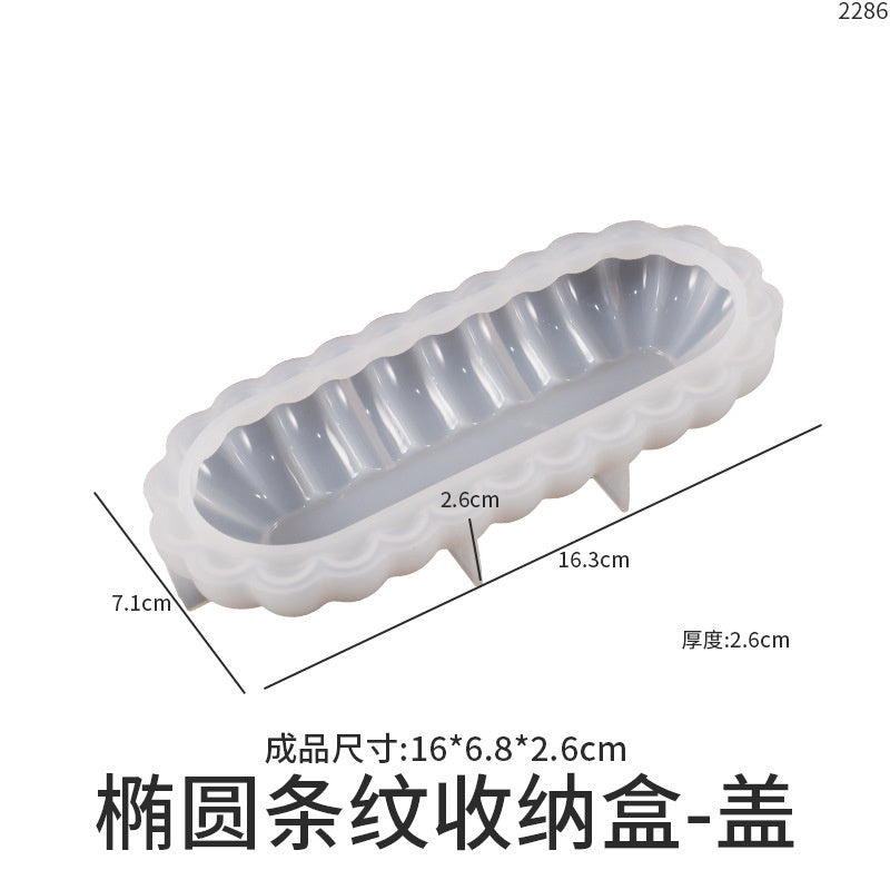 Oval Stripe Storage Box Mold