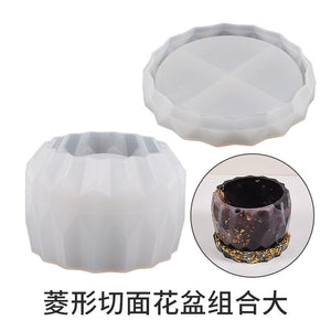 Diamond Cut Flower Pot Mold