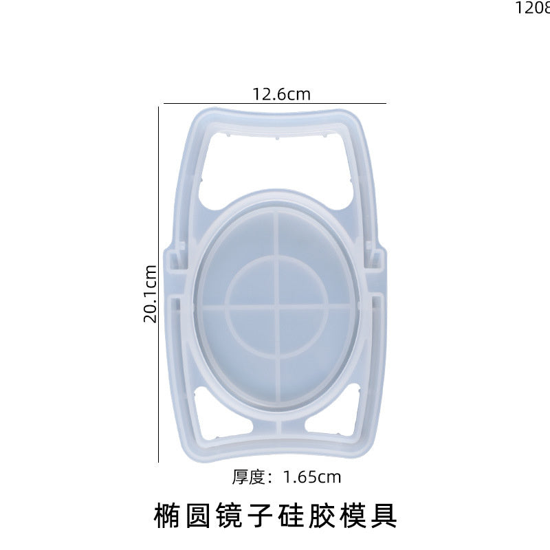 Elliptical Cosmetic Mirror Acrylic Lens Silicone Mold