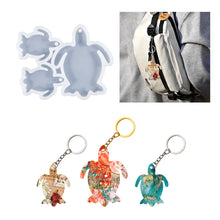 Load image into Gallery viewer, Turtle Pendant with Hole Keychain Silicone Mold
