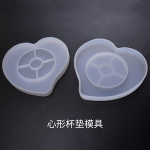 Heart shaped Cherry Blossom Coaster Mold