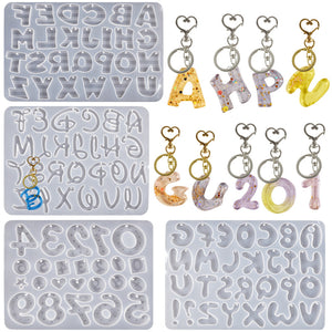 26 English Alphabet and Number Irregular Keychain Mold