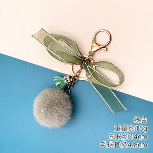 Bow Lace Ball Keychain