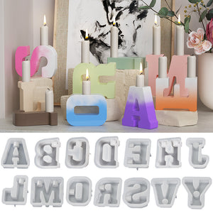 Capital English Letter Candle Holder Silicone Mold