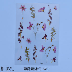 Multiple Flower Stickers Material