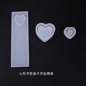 Heart shaped Box Hollow Pendant Bookmark Mold