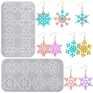 Christmas Snowflake Earrings Silicone Mold