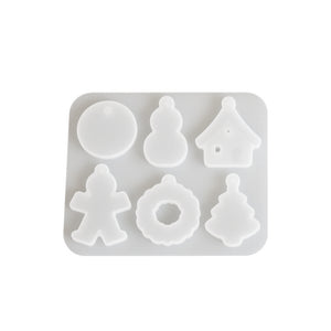 Pendant Snowman House Christmas Tree Earrings Silicone Mold