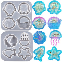 Load image into Gallery viewer, Ocean Starfish Shell Jellyfish Pendant Silicone Mold
