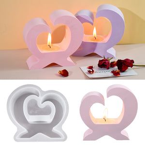 3D Love Candle Holder Silicone Mold