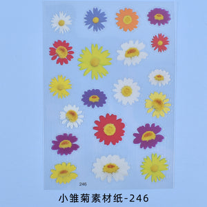 Multiple Flower Stickers Material