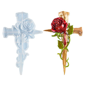 Rose Cross Pendant Mold