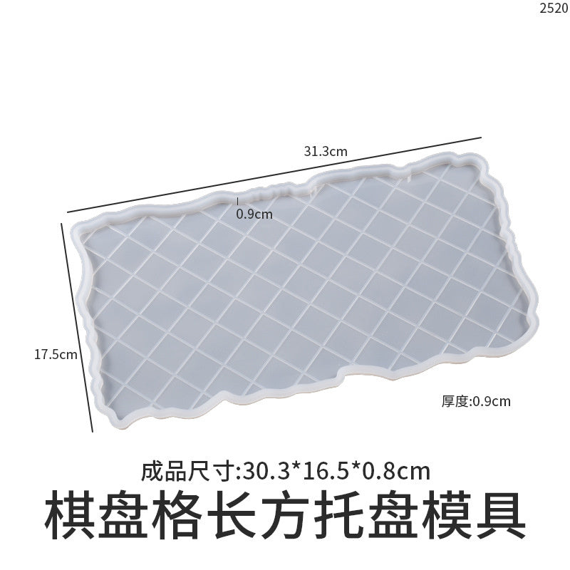 Irregular Checkerboard Grid Set Silicone Mold