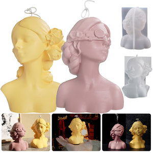 Rose Blindfolded Girl Candle Mold