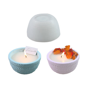 Round Pattern Candle Holder Silicone Mold