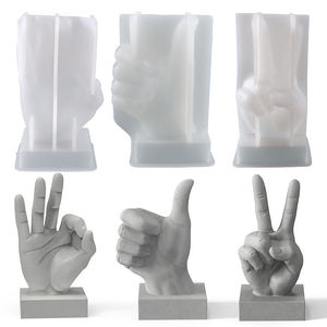 OK Thumb Scissors Hand Gesture Candle Mold