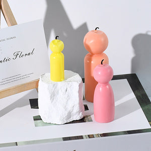 Cylindrical Figurine Ornament Candle Silicone Mold