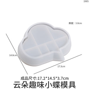 Cloud Round Square Storage Tray Silicone Mold