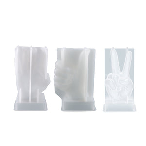 OK Thumb Scissors Hand Gesture Candle Mold