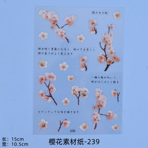 Multiple Flower Stickers Material