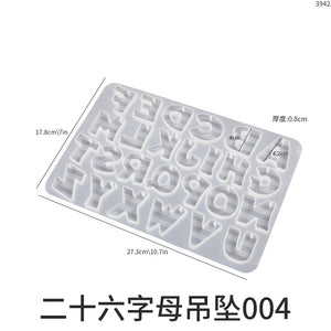 26 English Alphabet and Number Irregular Keychain Mold