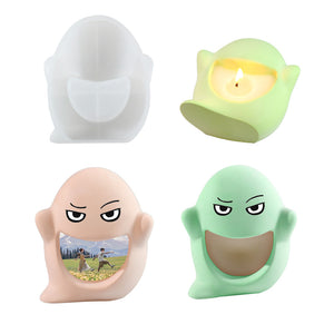 Halloween Big Mouth Ghost Candle Cup Silicone Mold