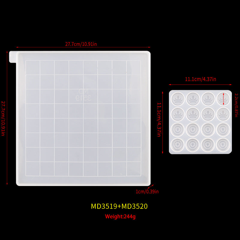Chess Board with Chess Piece Mold