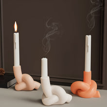 Load image into Gallery viewer, Simple European Knot Long Candlestick Silicone Mold
