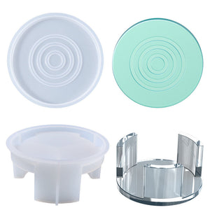 Stripe Circular Coaster Storage Set Silicone Mold