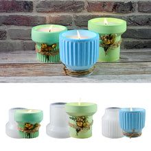 Load image into Gallery viewer, High Waist Striped Candle Holder Silicone Mold
