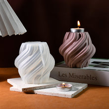 Load image into Gallery viewer, Rotating Twisted Candle Holder Silicone Mold
