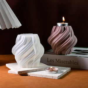 Rotating Twisted Candle Holder Silicone Mold