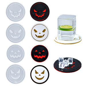 Halloween Series Funny Face Expression Coaster Mold