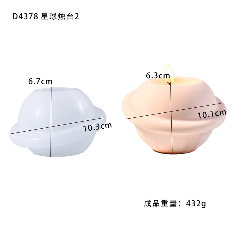 Rotates Around the Planet Candle Holder Silicone Mold